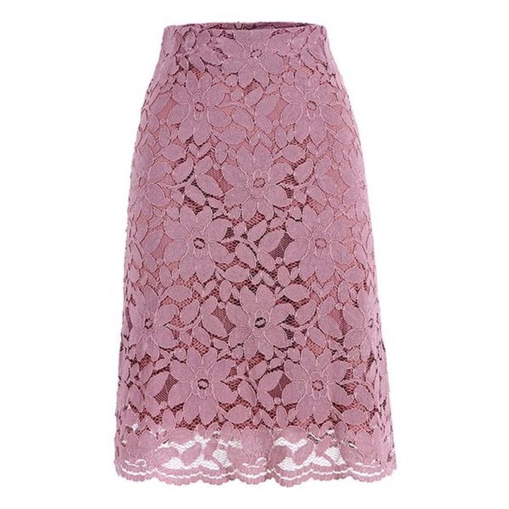 Pink Lace A-Line Skirt